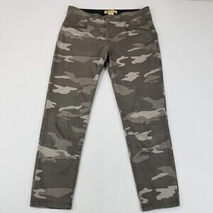 Democracy Pants Womens 12 Gray Camo Ab Technology Skinny Jeggings Zip Pockets